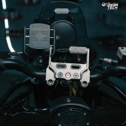 HandleBar Riser With Mobile Mount Combo ( Black,SILVER & GOLD ) for Himalayan 450